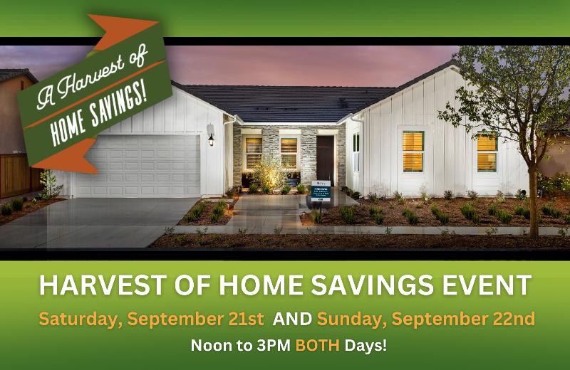 McCaffrey Homes Fall Harvest Savings Event September 21st - 22nd